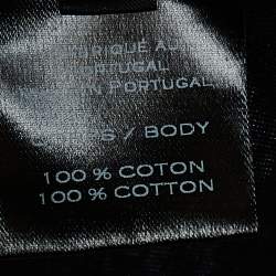 Pre Owned Balmain Black Logo Printed Cotton Crewneck T-Shirt M