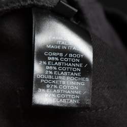 Pre Owned Balmain Black Denim Rib Detailed Slim Fit Biker Jeans XL