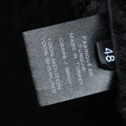 Pre Owned Balmain Black Shearling Biker Jacket M