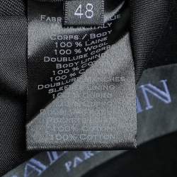Pre Owned Balmain Black Wool Button Front Blazer M
