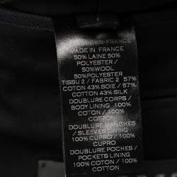 Pre Owned Balmain Navy Blue Wool Contrast Trim Open Front Blazer M