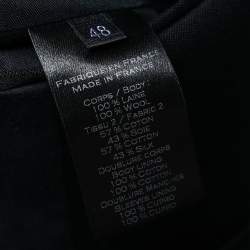 Pre Owned Balmain Black Wool Button Detailed Open Front Blazer M 