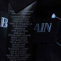 Pre Owned Balmain Black Cotton Button Detailed Open-Front Blazer M