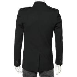 Pre Owned Balmain Black Wool & Embellished Detailed Single Breasted Blazer M