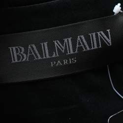 Pre Owned Balmain Black Wool & Embellished Detailed Single Breasted Blazer M
