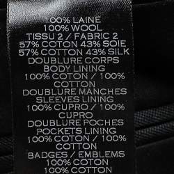 Pre Owned Balmain Black Wool Embroidered Cuff Detailed Open Front Blazer M