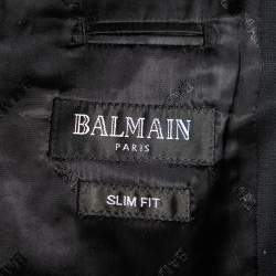 Pre Owned Balmain Black Wool Double Breasted Blazer M