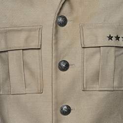 Pre Owned Balmain Cream Cotton Button Front Jacket L