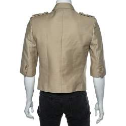 Pre Owned Balmain Cream Cotton Button Front Jacket L