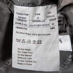 Pre Owned Balmain Vintage Grey Wool Single Breasted Blazer XXXXL 