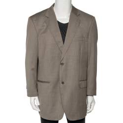 Pre Owned Balmain Vintage Grey Wool Single Breasted Blazer XXXXL 