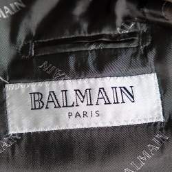 Pre Owned Balmain Vintage Grey Wool Single Breasted Blazer XXXXL 
