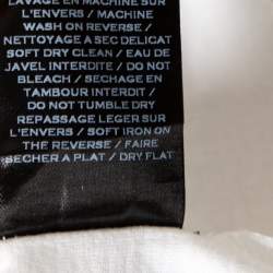 Pre Owned Balmain White Cotton Metallic Logo Printed Crewneck T-Shirt XL