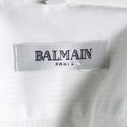 Pre Owned Balmain White Cotton Button Front Shirt 3XL