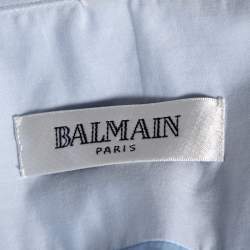 Pre Owned Balmain Blue Cotton button Front Shirt 3XL