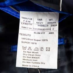 Pre Owned Balmain Navy Blue Wool Button Front Blazer M