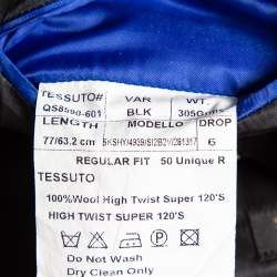 Balmain Black Wool Button Front Blazer L