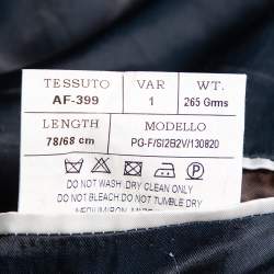 Pre Owned Balmain Navy Blue Textured Wool Button Front Blazer 3XL