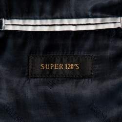 Pre Owned Balmain Navy Blue Textured Wool Button Front Blazer 3XL