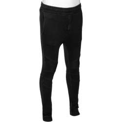 Balmain Black Cotton Rib Paneled Biker Track Pants XS