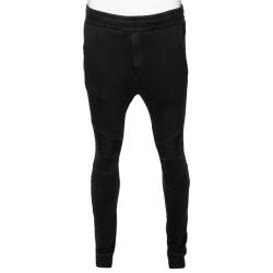 Balmain Black Cotton Rib Paneled Biker Track Pants XS