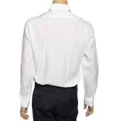 Pre Owned Balmain White Cotton Button Front Shirt XL