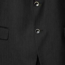 Balmain Vintage Charcoal Grey Wool Regular Fit Single Breasted Suit XXXL