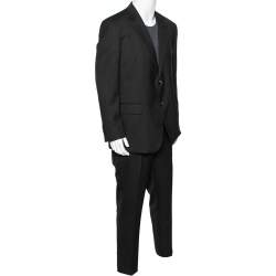 Balmain Vintage Charcoal Grey Wool Regular Fit Single Breasted Suit XXXL