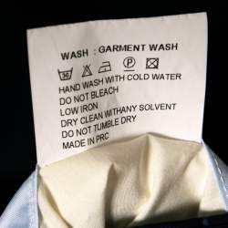 Pre Owned Balmain Blue Textured Cotton Slim Fit Single Breasted Blazer XXXL 