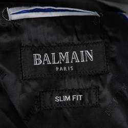 Balmain Vintage Grey Wool 7 Slim Fit Singe Breasted Suit XXXL