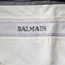 Balmain Vintage Grey Wool 7 Slim Fit Singe Breasted Suit XXXL