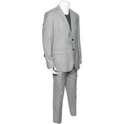 Balmain Vintage Grey Wool 7 Slim Fit Singe Breasted Suit XXXL