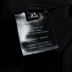 Pre Owned Balmain Black and White Stripe Cotton Balmain Printed T-shirt XS