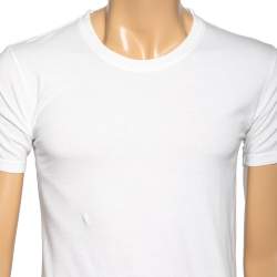 Pre Owned Balmain White Cotton Crew Neck Short Sleeve T-shirt XS
