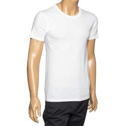 Pre Owned Balmain White Cotton Crew Neck Short Sleeve T-shirt XS
