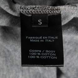 مملوكة مسبقًا Balmain Grey Cotton Crew Neck Short Sleeve T-Shirt S