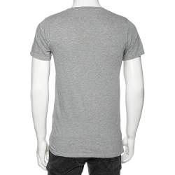 مملوكة مسبقًا Balmain Grey Cotton Crew Neck Short Sleeve T-Shirt S
