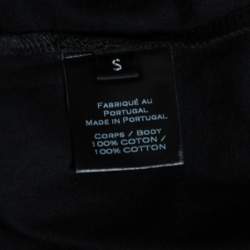 Pre Owned Balmain Black Cotton Logo Printed Crew Neck Short Sleeve T-Shirt S