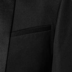 Balmain Black Wool Open Front Long Sleeve Blazer S