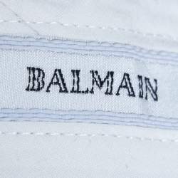 Balmain Midnight Blue Wool 7 Slim Fit Regular Trousers XL