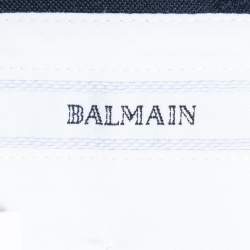 Balmain Midnight Blue Wool 7 Slim Fit Regular Trousers XL