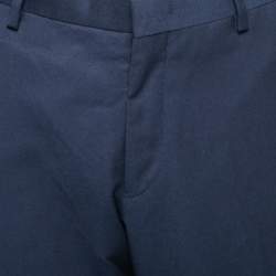 Balmain Midnight Blue Wool 7 Slim Fit Regular Trousers XL