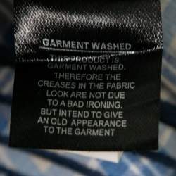 Pre Owned Balmain Blue Checked Cotton Logo Embroidered Button Front Shirt XL