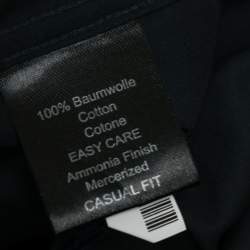 Pre Owned Balmain Midnight Blue Cotton Logo Embroidered Button Front Shirt XL