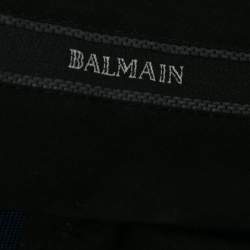 Pre Owned Balmain Blue Tencel Slim Fit Trousers XL