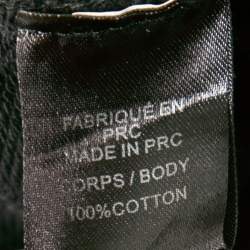 Pre Owned Balmain Black Cotton Logo Printed Zip Detail Hoodie XXL