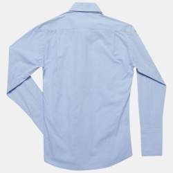 Pre Owned Balmain Light Blue Cotton Full Sleeve Shirt S
