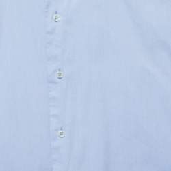Pre Owned Balmain Light Blue Cotton Full Sleeve Shirt S