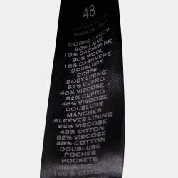 Pre Owned Balmain Black Wool & Cashmere Double Breasted Belted Long Coat M