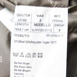 Pre Owned Balmain Vintage Grey Striped Wool Button Front Blazer L